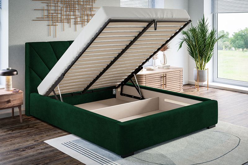 Łóżko tapicerowane LUX9 140x200 ze Stelażem i pojemnikiem zdjęcie 11