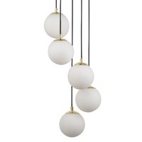 Kaskadowa lampa wisząca Piano 33659 Sigma kule balls białe czarne mosiądz