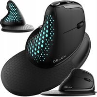 BEZPRZEWODOWA MYSZKA PIONOWA DELUX M618XSD BLUETOOTH 2.4G RGB CZARNA