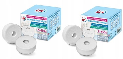 4X UNIWERSALNA TABLETKA INVEST DO POCHŁANIACZA WILGOCI ZAPAS 450G na Arena.pl