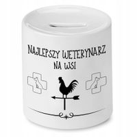 Skarbonka Dla Weterynarza Najlepszy Na Wsi Prezent Z Nadrukiem Ze Zdjęciem