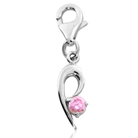 SREBRNY CHARMS Z RÓŻOWĄ CYRKONIĄ PRÓBA SREBRA 925