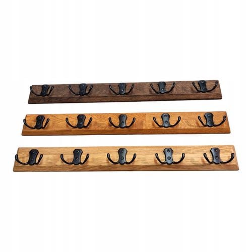 WIESZAK ŚCIENNY WISZACY LOFT DĄB 60CM 10 UCHWYTÓW NA UBRANIA DO na Arena.pl