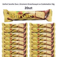 Sarelle Duo Gofret z Kremem Orzechowym w Czekoladzie 33g – Zestaw 20 szt