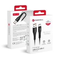 Kabel USB A do USB C Forcell F-Energy QC4.0 3A 66W Silicone 1 m C342 czarny