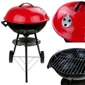 GRILL OGRODOWY WĘGLOWY OKRĄGŁY Z POKRYWĄ POPIELNIK