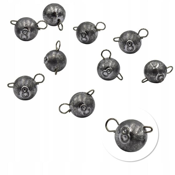 Czeburaszka główka ołowiana składana 8 g - 10 szt zdjęcie 1