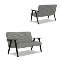 Sofa w stylu PRL retro vintage SOLER Family Meble pepitka czarno biała