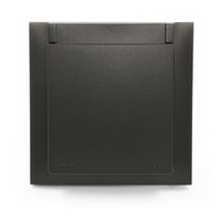 Efapel Logus90 ramka z klapką do gniazda ip44 czarny 90961 TPM