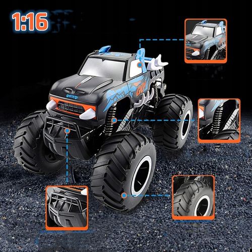 SAMOCHÓD ZDALNIE STEROWANY 1:16 4WD RC MONSTER TRUCK OFF-ROAD Z PILOT na Arena.pl