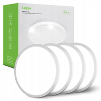 4x Lampa Sufitowa Plafon LED 18W 1800LM Ultrapłaski 22 x 2.6cm Wodoodporny