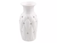 Wazon ceramiczny cyrkonie kryształy glamour biały