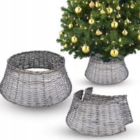 OSŁONA WIKLINOWA POD CHOINKE 70 cm KOSZ WIKLINOWY WYBIELANY STOJAKA BOHO