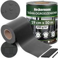 Taśma ogrodzeniowa Heckermann szara powlekana PCV 0,19 m x 50 m