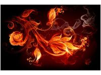 100 70CM OBRAZ PŁÓTNO PŁOMIENNE KWIATY PŁÓTNO RAMA