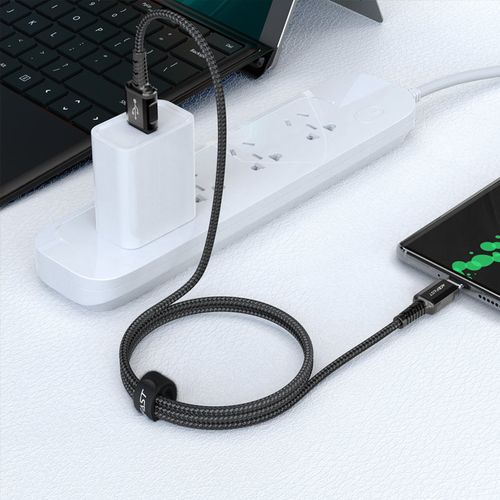 Kabel przewód w oplocie USB - USB-C 3A 1.2m czarny na Arena.pl