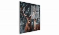 OBRAZ NA SZKLE KWADRATOWY 30x30cm  034 Jelenie zimą