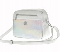 Chiara - torebka listonoszka biała mat ozdobny przód holo M8016 Cyriaka