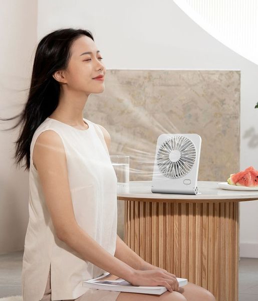 Wiatrak Wentylator Biurkowy Mini Wentylator Biurkowy USB 3 Prędkości Biały zdjęcie 3