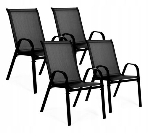 Krzesła Ogrodowe Komplet 4 szt. Na Balkon Taras Działkę Mocne do 150 KG - na Arena.pl
