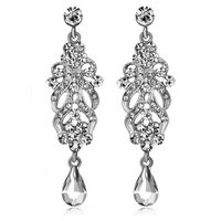 Kolczyki srebrne ślubne wiszące łezki długie eleganckie sylwester KOKONET 3-0375