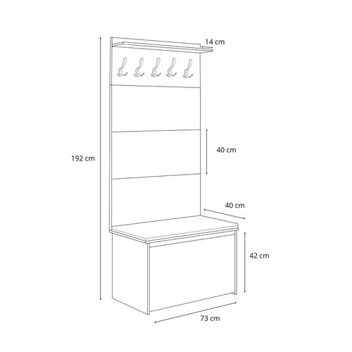 Szafka na buty z siedziskiem i wieszakiem ANDY panele grafit na Arena.pl