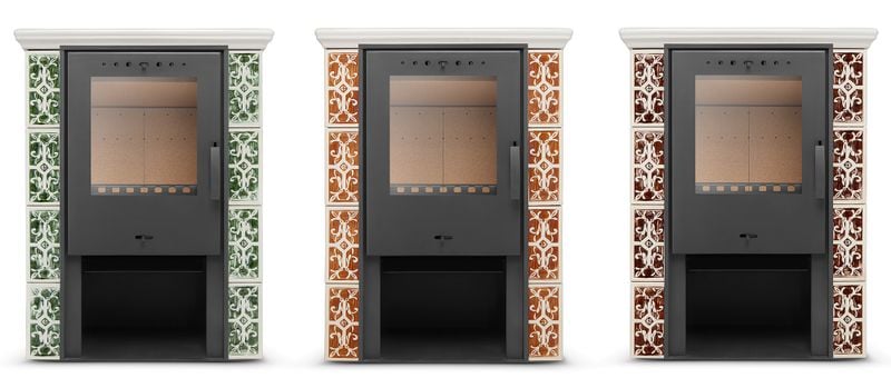 Kominek kaflowy piec wkład kominkowy wolnostojący koza JASMIN 3 kolory zdjęcie 3