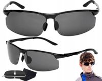 Czarne Polaryzacyjne Okulary Sportowe Rower Etui