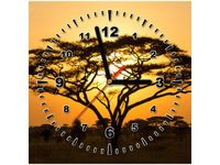 30X30CM ZEGAR AKACJA SERENGETI OBRAZ DREWNO