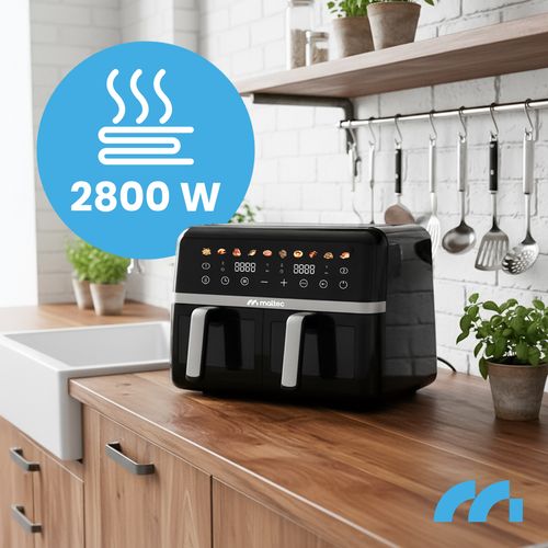 Frytkownica Beztłuszczowa 10L Air Fryer Frytownica Dwukomorowa Duża 2800W na Arena.pl