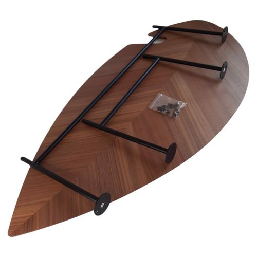 Stolik kawowy w krztałcie liścia orzech 60x120 cm na Arena.pl