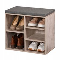 Szafka na buty REGAŁ stojak z płyty mdf z siedziskiem poduszką h48x52x30cm