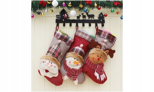 3x SKARPETY Skarpeta ŚWIĄTECZNE PREZENTY KOMINEK OZDOBNA GWIAZDOR DEKORACJA na Arena.pl