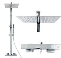 CHROM Srebrny zestaw prysznicowy z TERMOSTATEM