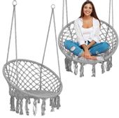 Fotel ogrodowy wiszący huśtawka BOHO szary