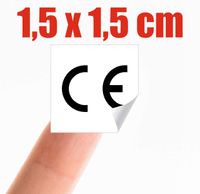 BIAŁA Naklejka Certyfikowane Oznaczenie CE CERTYFIKAT 1,5x1,5 cm 5 szt