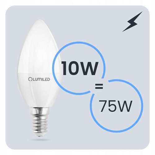 6x Żarówka LED E14 ŚWIECZKA 10W = 75W 1100lm 6500K Zimna Lumiled na Arena.pl