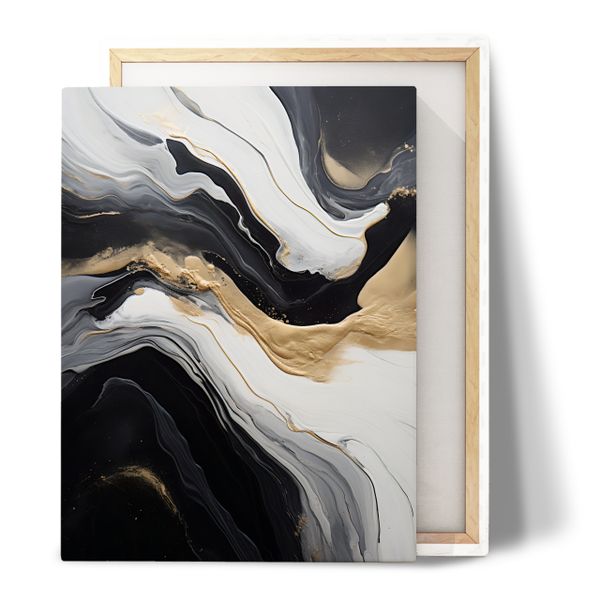 Obraz Do Salonu MARMUR Czarno-Biała Abstrakcja Elementy Złota 120cm x 80cm zdjęcie 6