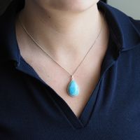 Zawieszka - larimar łza w srebrze