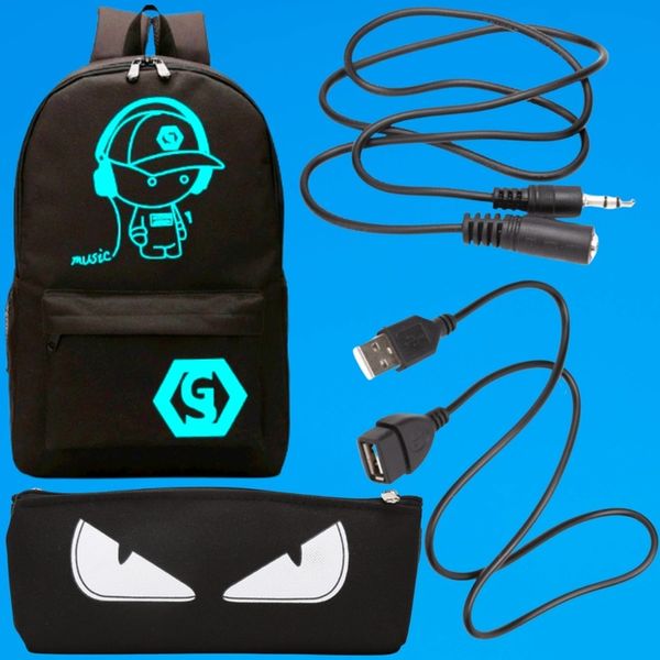 PLECAK SZKOLNY TORNISTER DO SZKOŁY MŁODZIEŻOWY ŚWIECĄCY ODBLASKOWY USB zdjęcie 9