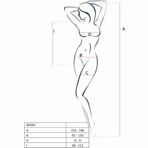 passion bs094 czarny bodystocking elastyczny siateczkowy, uniwersalny na Arena.pl