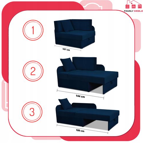 Narożnik dziecięcy Denis rozkładany pojemnik łóżko dla dzieci materac kubuś na Arena.pl