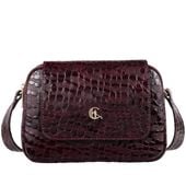 Damska torebka skórzana Canaletto z klapką i ozdobnym frędzlem TD705s337