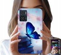ETUI DO MOTOROLA MOTO E22 / E22I - NIEBIESKI MOTYLEK, MOTYL, DAMSKIE WZORY