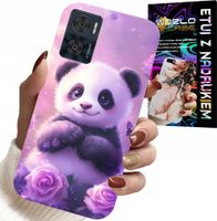 ETUI DO MOTOROLA MOTO E22 / E22I - SŁODKA PANDA WZORY DLA DZIECI + SZKŁO