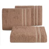 Nowoczesny ręcznik premium Ally 70x140 brązowy frotte