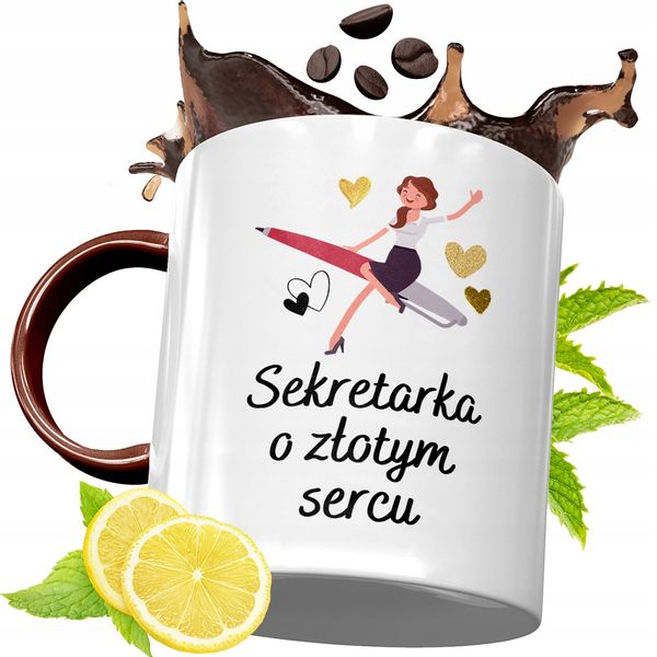 Kubek Bordowy Dla Sekretarki Na Urodziny Prezent Z Nadrukiem Ze Zdjęciem zdjęcie 1