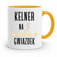 Dla Kelnera Kubek Żółty Kelner Na 5 Gwiazdek Z Nadrukiem Ze Zdjęciem
