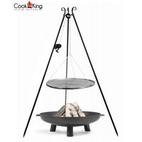 GRILL OGRODOWY COOKKING Z KOŁOWROTKIEM 180, STALOWY 70+PALENISKO BALI 80