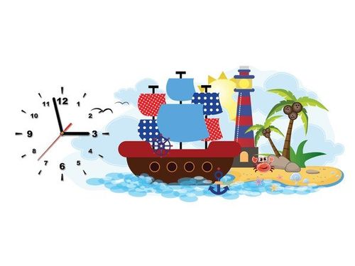 100X40CM ZEGAR STATEK PLAŻY OBRAZ na Arena.pl